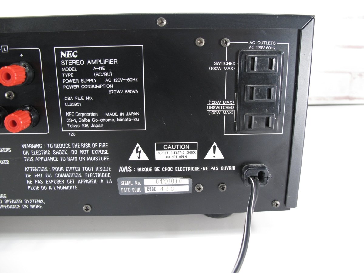 NEC A-11 Reserve II Type BC/BU EXTREMELY RARE Stereo