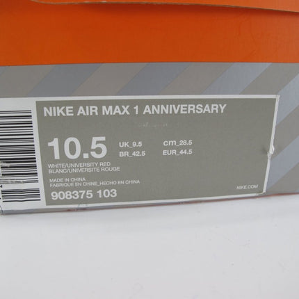 Nike Air Max 1 OG 2017 Re - Release Anniversary Mens 10.5. 908375 - 103 Red White - ZeereeZ