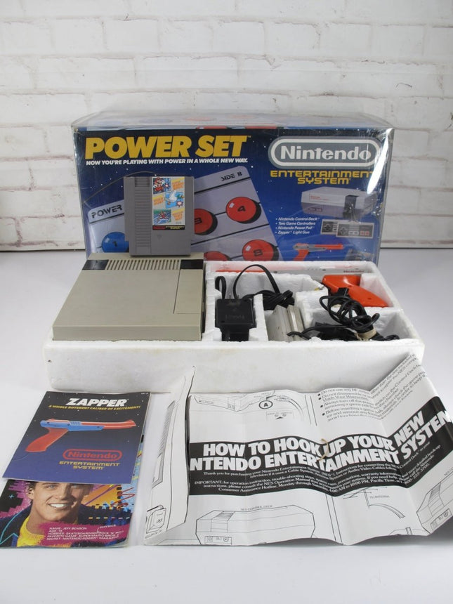 Nintendo NES Power Set Retro Video Game Console in Box w/ Protective Cover - ZeereeZ