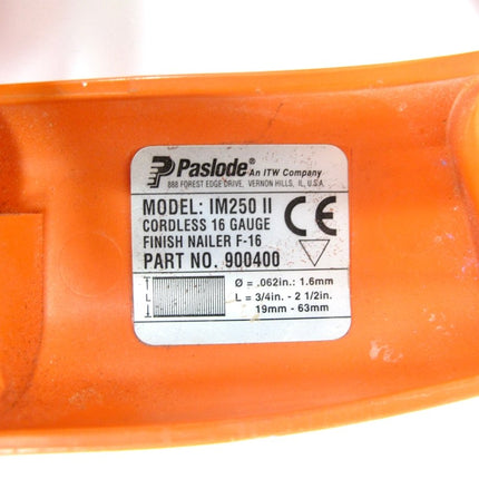 Paslode IM250 II 900400 Cordless Gas 16 - gauge Straight Finish Nailer - ZeereeZ