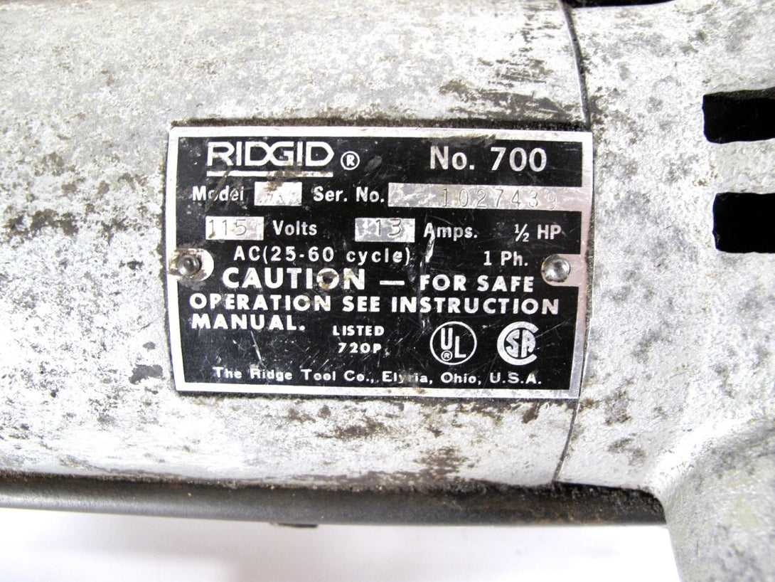 Ridgid 700 Power Drive Pipe Threader Electirc Threading Machine - ZeereeZ