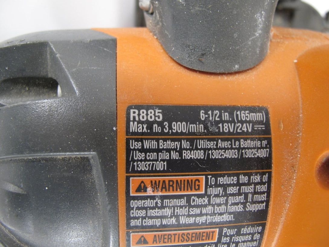 Ridgid R885 Dual Voltage 18V/24V Ni CD or Li - Ion 6 1/2" Cordless Circular Saw - ZeereeZ