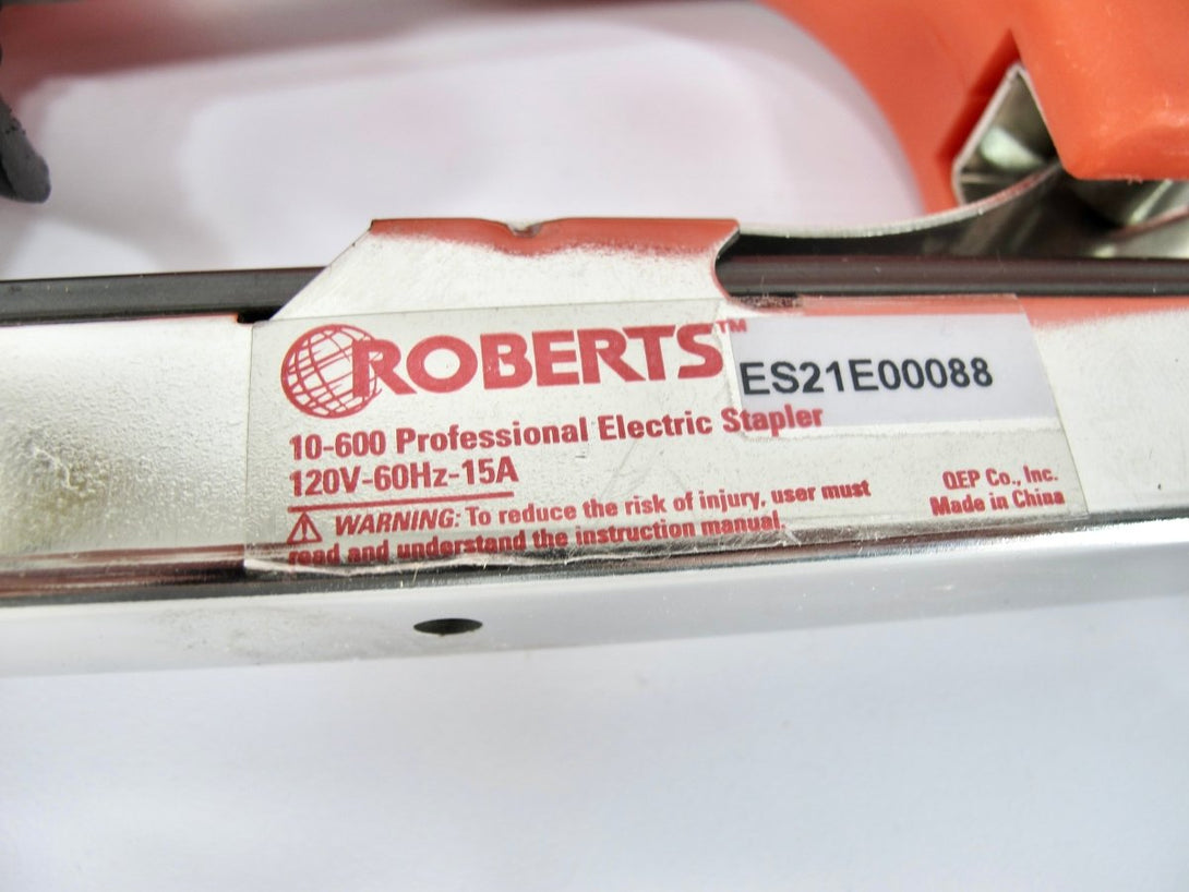 ROBERTS 10 - 600 3/16" Crown Electric Stapler with Case 120V 15 - Amp 20 Gauge - ZeereeZ