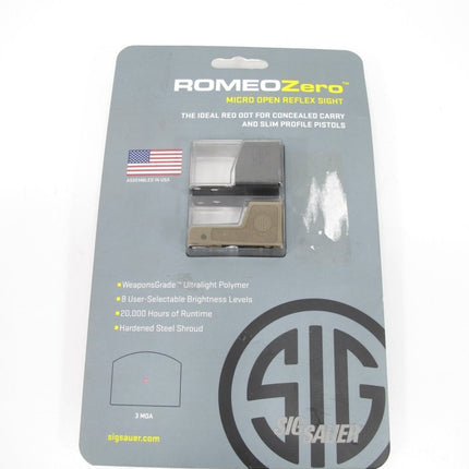 Sig Sauer Romeo Zero 1x30mm Red Dot 3 MOA Reticle P365/P365XL Coyote SOR01303 - ZeereeZ