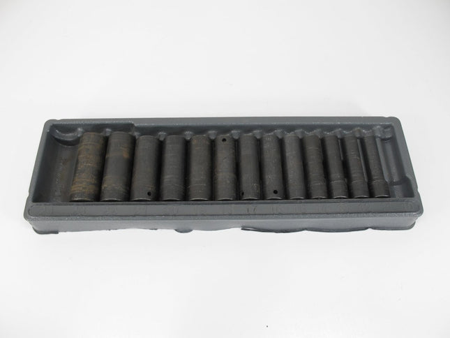 Snap On 13 pc 1/2" Drive 6 - Point Metric Flank Drive® Deep Impact Socket Set - ZeereeZ