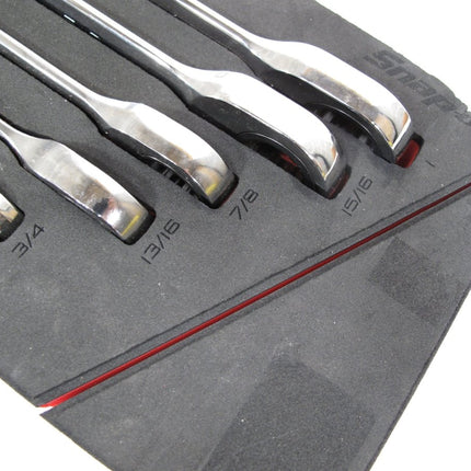 Snap On SOXR02FBR SAE 5 - pc Standard 0º Offset Non - reversing Combo Ratchet Set - ZeereeZ