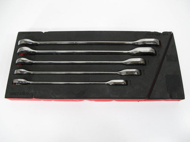 Snap On SOXR02FBR SAE 5 - pc Standard 0º Offset Non - reversing Combo Ratchet Set - ZeereeZ