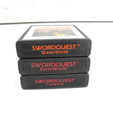 SWORDQUEST EarthWard FireWorld & WaterWorld Video Game Trilogy Atari 2600 - ZeereeZ