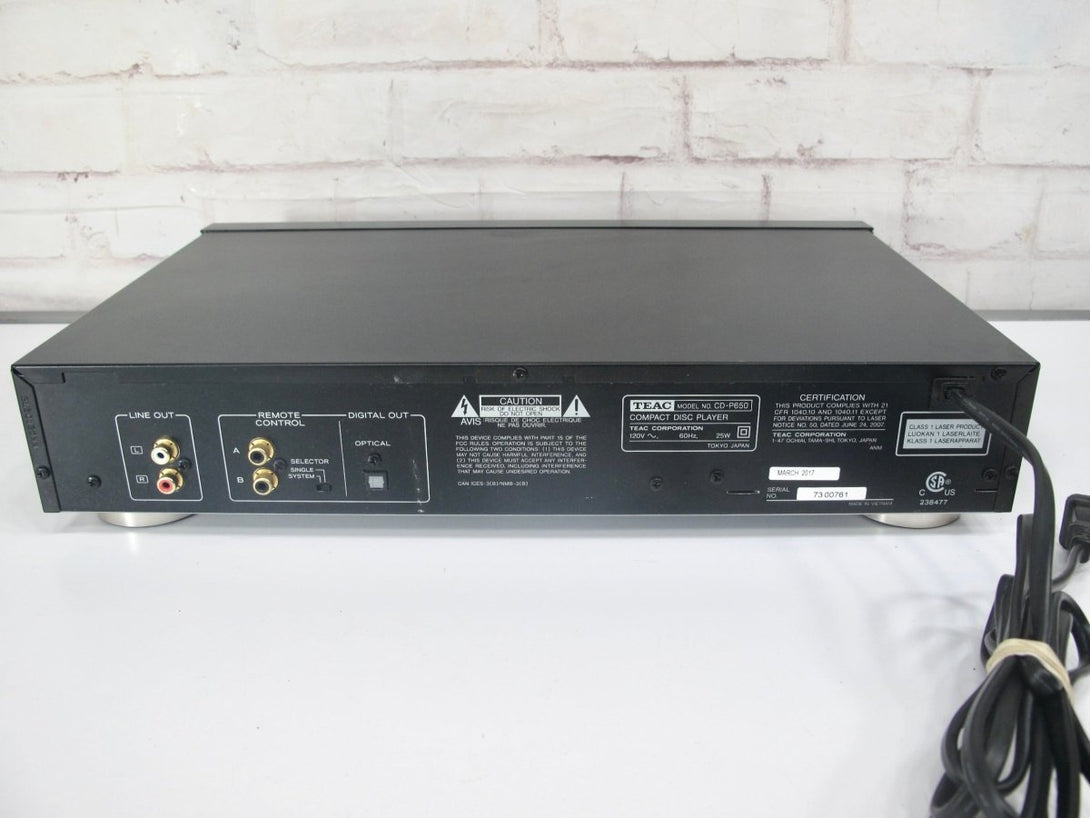 TEAC CD - P650 CD Player to USB MP3 Recorder with Remote - ZeereeZ