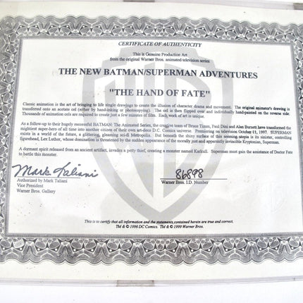 The Hand of Fate THE NEW BATMAN/SUPERMAN ADVENTURES Original Animation Cel - ZeereeZ
