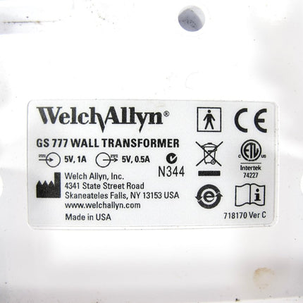 Welch Allyn GS 777 Series Wall Transformer w/ Otoscope Opthalmoscope Heads - ZeereeZ