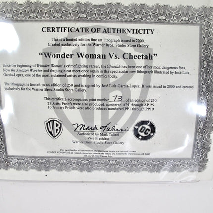 Wonder Woman Vs. Cheetah Jose Garcia Lopez Signed Lithograph 73/250 - ZeereeZ