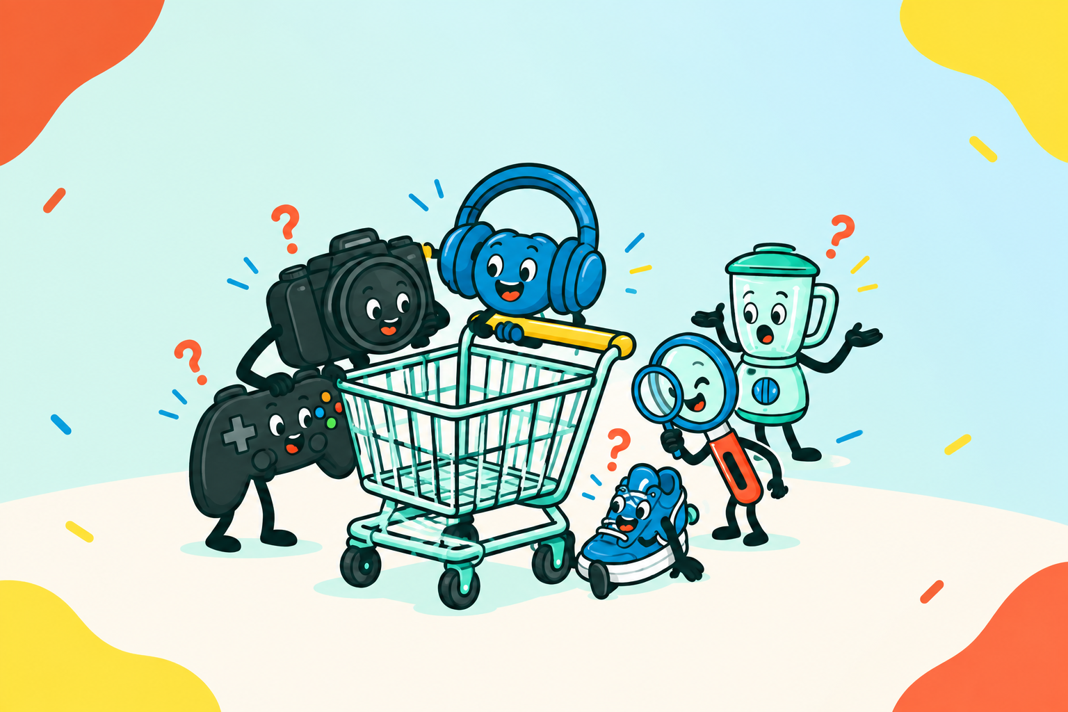 ZeereeZ merchandise crew inspecting an empty shopping cart
