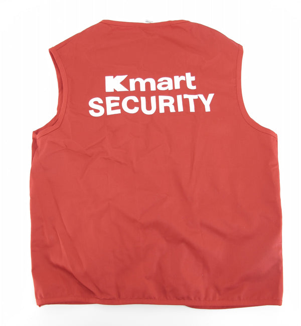 Kmart Security Vintage Iconic Red Retail Chain Store Vest Size M L XL