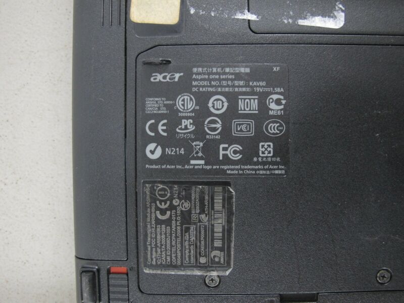 Acer Aspire One KAV60 10.1" Blue Laptop Netbook Intel Atom @ 1.66GHz 1GB 160GB - Zeereez