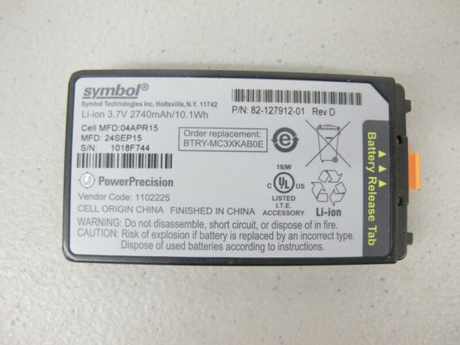 Symbol Battery P/N 82-127912-01 BTRY-MC3XKAB0E 3.7V Li-ion - Zeereez