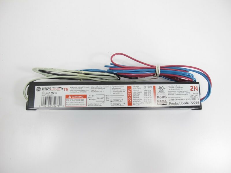 GE 72275 GE-232MV-N UltraMax Fluorescent Ballast for (2) F32T8 Lamps 120-277V - Zeereez