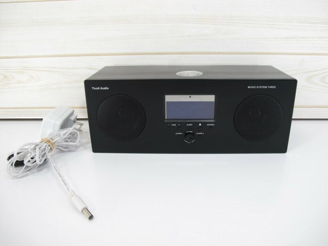 Tivoli Audio Music System Three Portable AM/FM Bluetooth Alarm Clock w/ Aux In - Zeereez