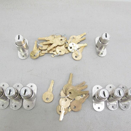 Lot of 8 Kenstan Hudson Plunger Retail Store Case Cabinet Locks w/26 Total Keys - Zeereez