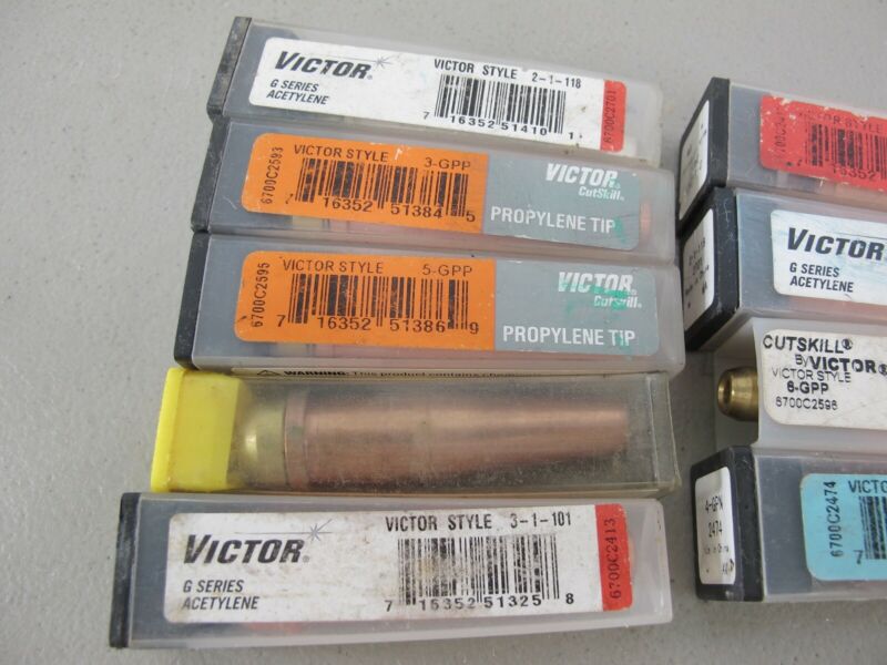 Victor 3-1-101 5-GPP 3-GPP 4-GPN Lot of 9 Torch Tips - Zeereez