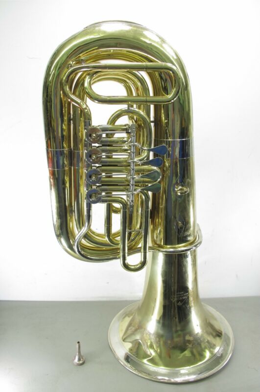 Mirafone Miraphone 4 Rotary Valve Nickel-Silver Slides 4/4 BBb Tuba w/ Hard Case - Zeereez