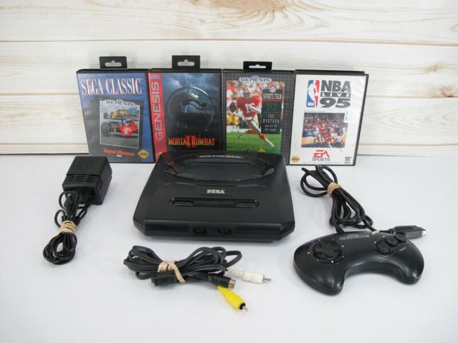 Sega Genesis MK-1631 Vintage Video Game Console w/ 4 Games Mortal Kombat II - Zeereez