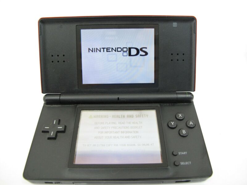 Nintendo DS Lite Crimson Red/Black Handheld Portable Video Game System w/ Case - Zeereez