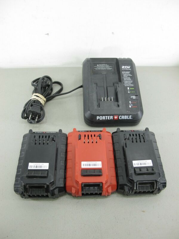Porter Cable PCC680L PCC681L 20V Max Li-Ion 3 Battery & PCC691L Charger Set - Zeereez