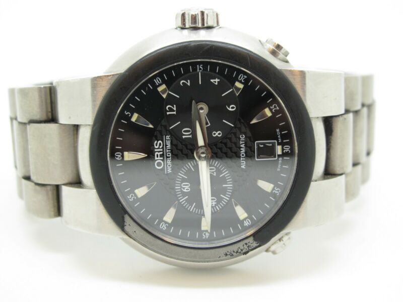 Oris Worldtimer TT1 Mens Titanium Stainless Swiss Automatic Diving Watch