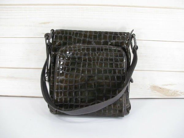Brighton Cher H30785 Bronze Croc Leather Ladies Handbag Purse - Zeereez
