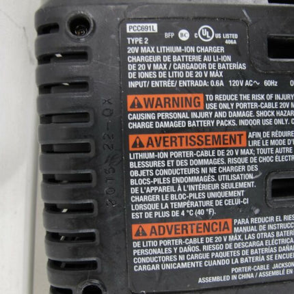 Porter Cable PCC680L PCC681L 20V Max Li-Ion 3 Battery & PCC691L Charger Set - Zeereez