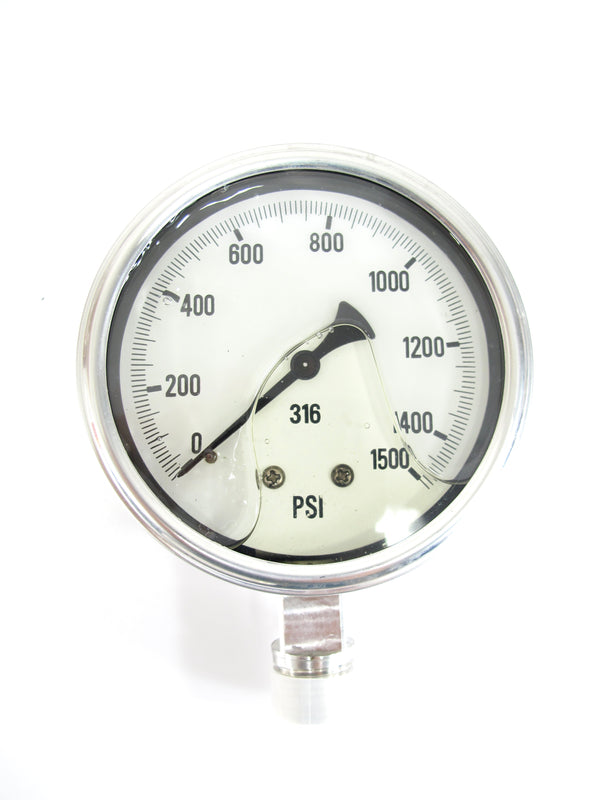 PIC S301L-402L Glycerin Filled 4 Inch Dial 0-200 PSI Pressure Gauge