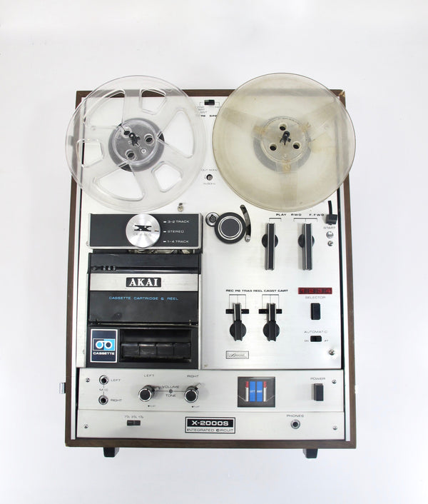 Akai X-2000S Reel-to-Reel Stereo Tape Player Recorder w/  8-Track Cassette Cross Field Combo