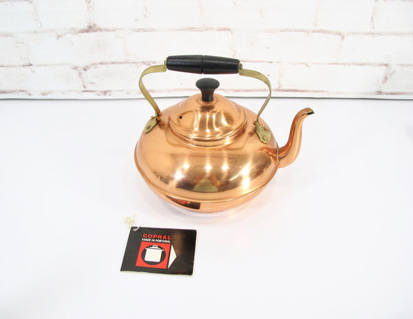 Copral 8 Inch Copper Tea Kettle with Lid Made in Portugal