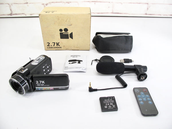 DVC Ultra HD 2.7K 48MP 18X ZOOM Vlogging Camcorder Video Camera w/ Microphone Remote