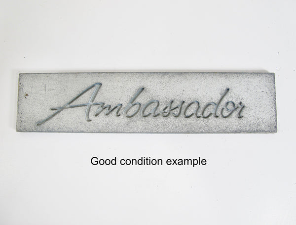 Airstream Ambassador Vintage Camper Trailer Logo Nameplate Badge