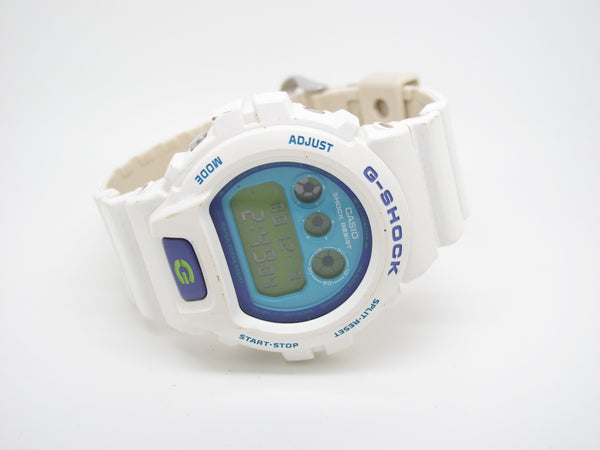 Casio G-Shock DW-6900CS Classic Digital Watch w/ White Resin Band & Blue Face