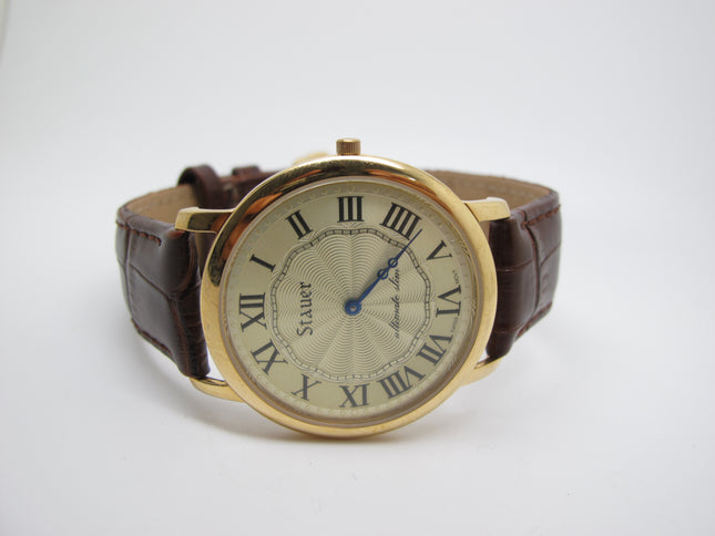 Stauer Ultimate Slim Swiss Movement 18k Fused Gold SS Quartz Watch