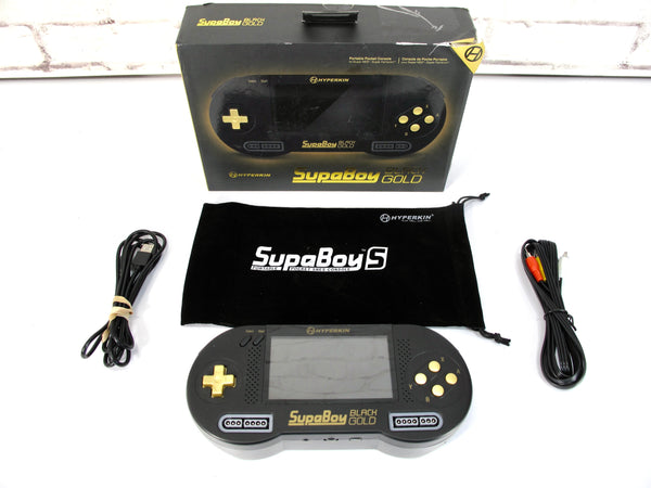 Hyperkin SupaBoy Portable Pocket Black Gold SNES Console Play Your Old Games