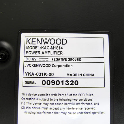 Kenwood KAC-M1814 Compact 4-Channel Car or Marine Stereo Amplifier 400 Watts New