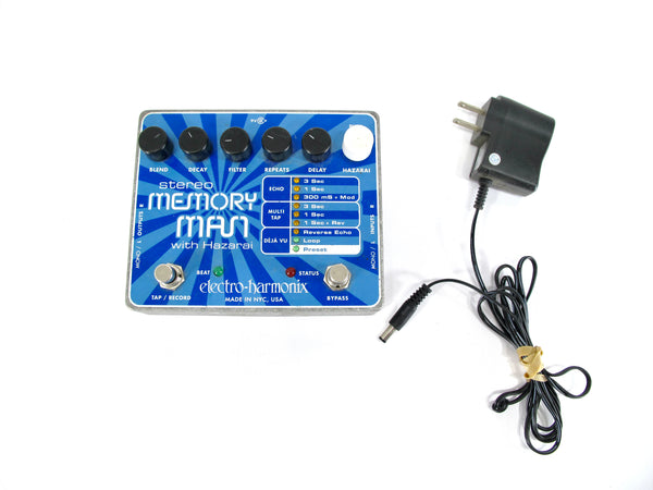 Electro-Harmonix Stereo Memory Man w/ Hazarai Guitar Looper Sampler Effects Pedal