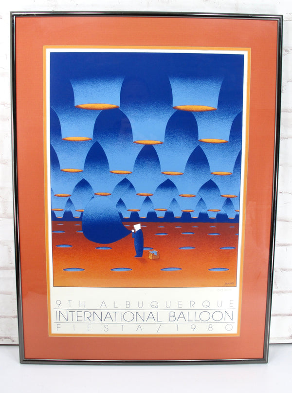 9th Albuquerque Balloon Fiesta Rare 1980 Lithograph Poster Mann