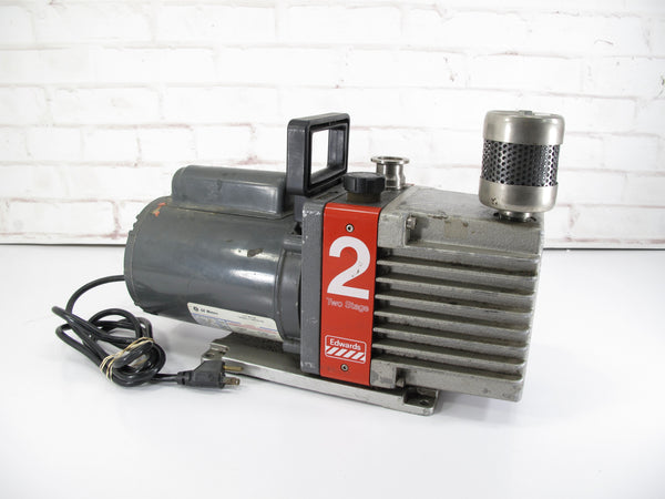Edwards E2M2 Dual Stage Rotary Vane Vacuum Pump 1.5 CFM 1/3 HP Motor