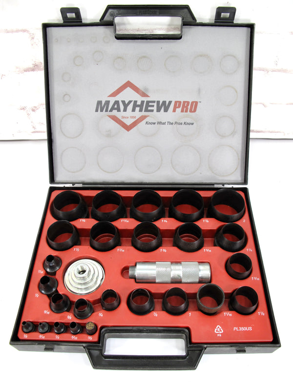 Mayhew Pro 66002 27 Pc SAE Hollow Punch Set Gasket Washer Maker