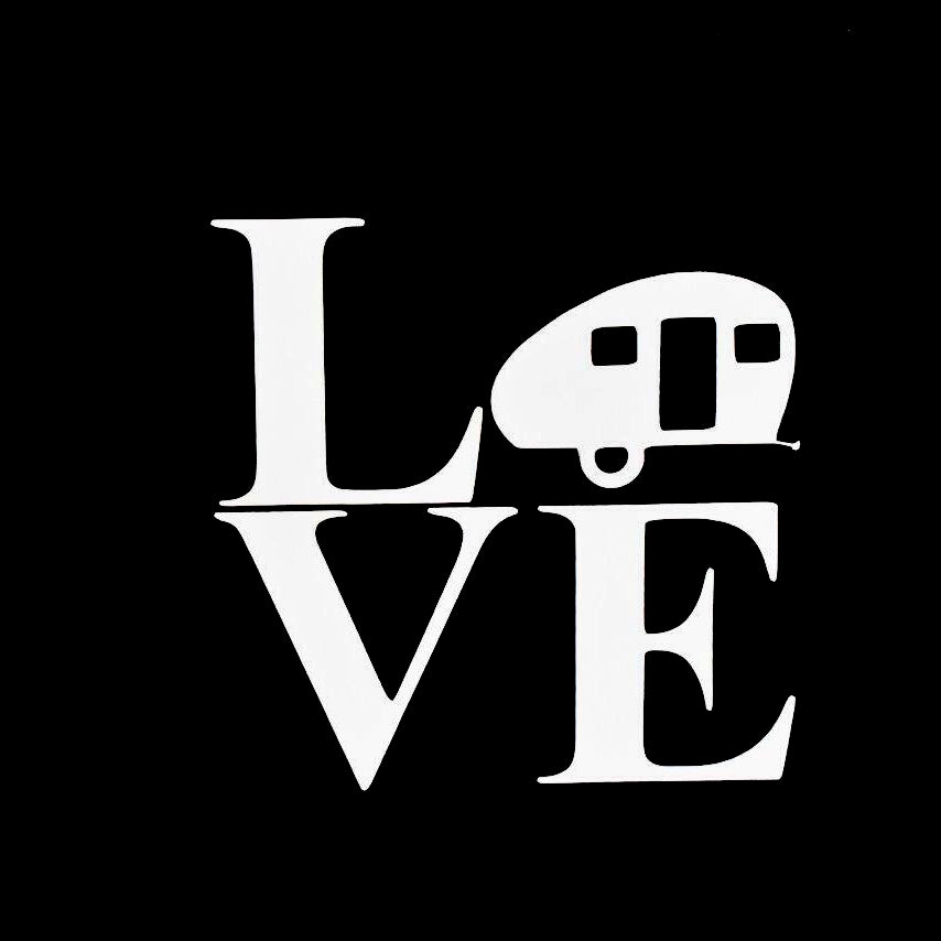 Love Camping Airstream Trailer Window Sticker Vinyl Decal - ZeereeZ