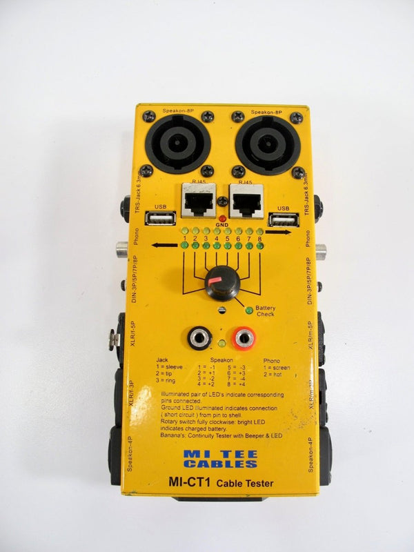 Mi Tee Cables MI - CT1 Multi Cable Tester XLR TRS RCA Phono 8P USB Phono Midi & More - ZeereeZ