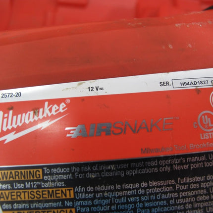 Milwaukee 2572B - 21 M12 AIRSNAKE 12V Li - Ion Drain Cleaning Air Gun Kit - ZeereeZ