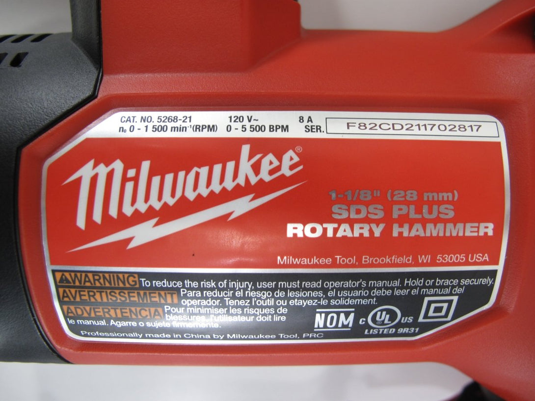 Milwaukee 5268 - 21 8 - Amp Corded Anti - Vibration Handle Rotary Hammer w/ Case - ZeereeZ