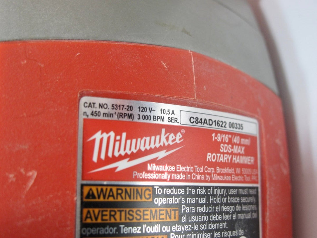Milwaukee 5317 - 20 1 - 9/16” SDS - Max Heavy Duty Rotary Hammer - ZeereeZ