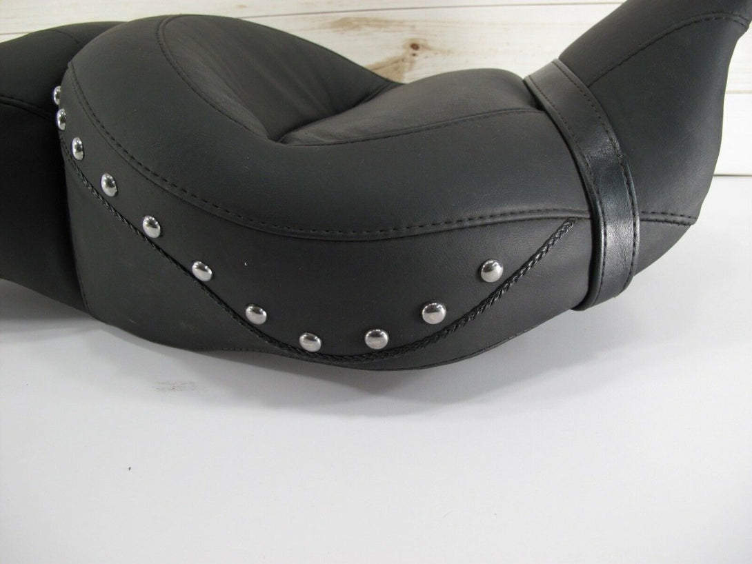 Mustang 76037 One Piece Seat Regal Chrome Studs Studded 08 - 2017 Harley Touring - ZeereeZ